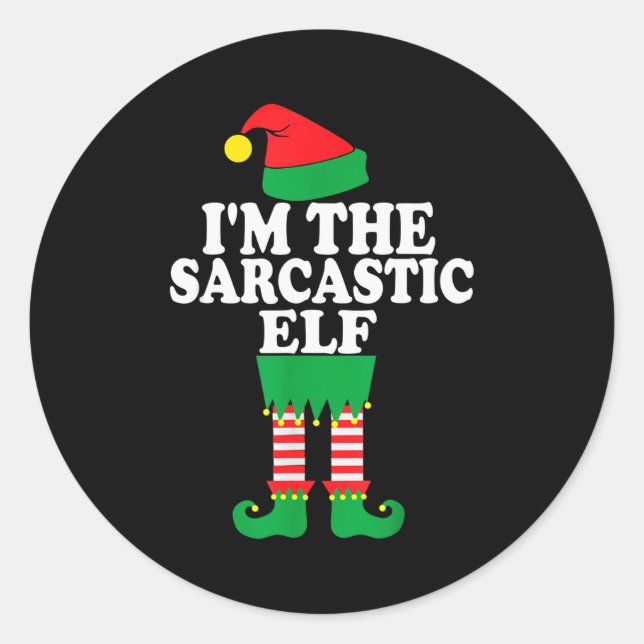 Adesivo Funny Christmas Family I'm The Sarcastic Elf  (Frente)