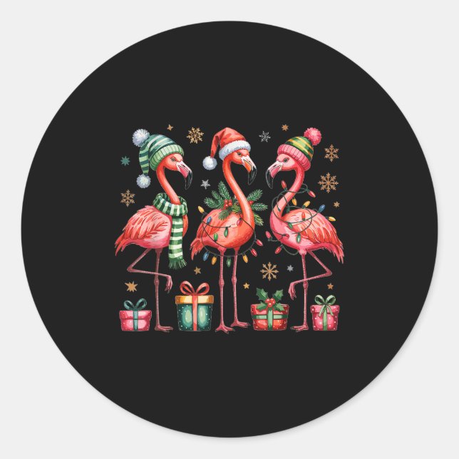 Adesivo Funny Christmas Flamingos  (Frente)