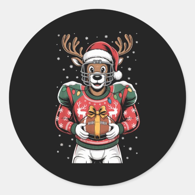 Adesivo Funny Christmas Football Reindeer  (Frente)