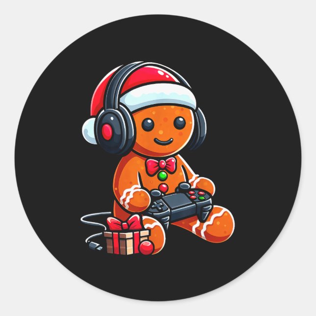 Adesivo Funny Christmas Gamer Gingerbread Xmas Gaming Men  (Frente)