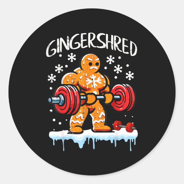 Adesivo Funny Christmas Gingerbread Gingershred Gym Bodybu (Frente)