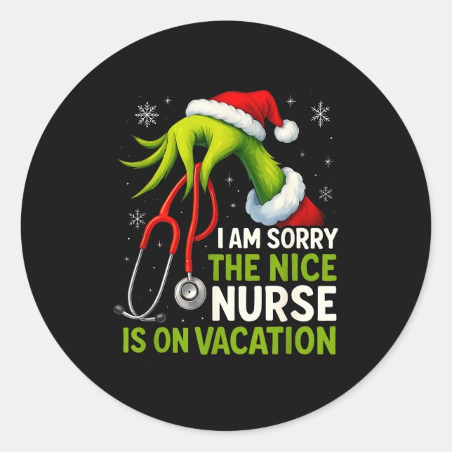 Adesivo Funny Christmas I Am Sorry The Niche Nurse Medical (Frente)