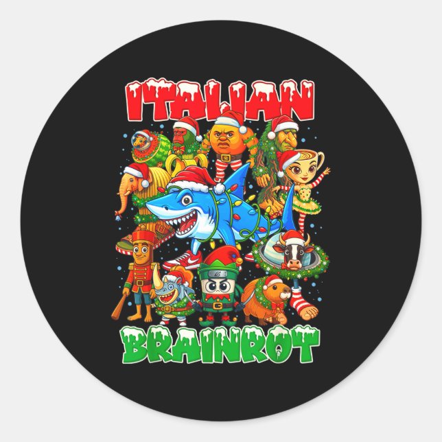 Adesivo Funny Christmas Italian Brain Rot Italian Brainrot (Frente)