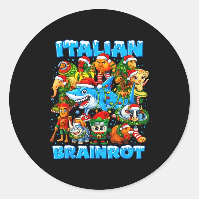 Adesivo Funny Christmas Italian Brain Rot Italian Brainrot (Frente)