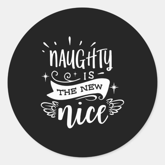 Adesivo Funny Christmas Naughty Is The New Nice Monogram T (Frente)