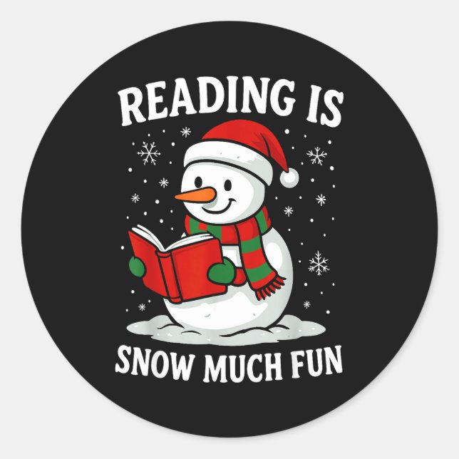 Adesivo Funny Christmas Reading Is Snow Much Snowman Book  (Frente)