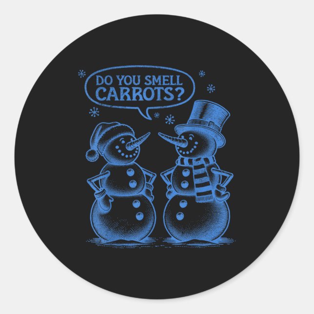 Adesivo Funny Christmas Snowman Do You Smell Carrots  (Frente)