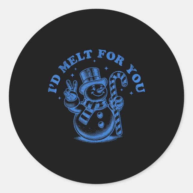 Adesivo Funny Christmas Snowman I'd Melt For You  (Frente)