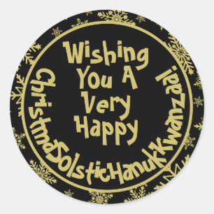 Adesivo Funny Christmas Solstice Hanukkah Kwanzaa Black