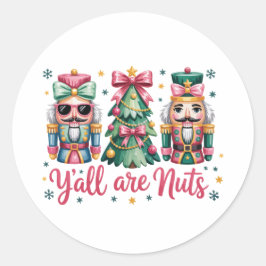 Adesivo Funny Christmas Y'all are Nuts Stickers