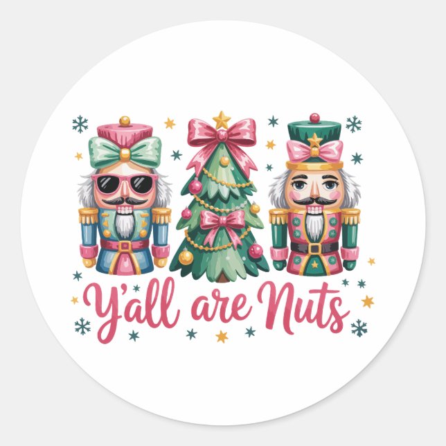 Adesivo Funny Christmas Y'all are Nuts Stickers (Frente)