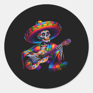 Adesivo Funny Cinco De Mayo Skeleton Skull Fiesta Sombrero