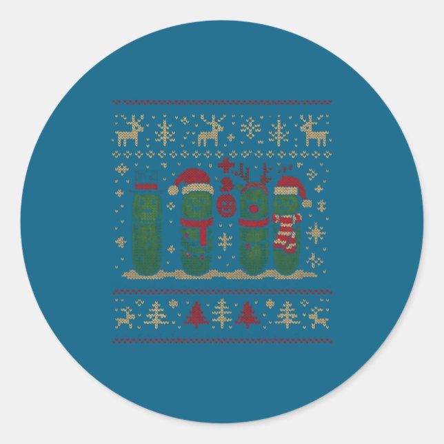 Adesivo Funny Ckles Christmas Lights Santa Hat Xmas Ugly S (Frente)