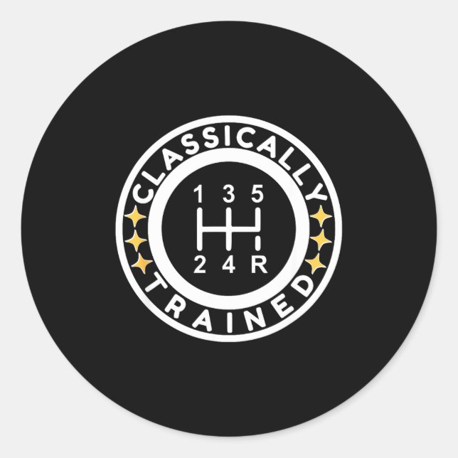 Adesivo Funny Clically Trained Manual Car Driving Humor  (Frente)