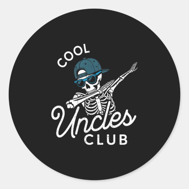 Adesivo Funny Cool Uncles Club Shirt Funny Skeleton Uncle  (Frente)