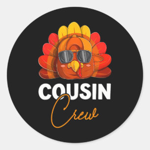 Adesivo Funny Cousin Crew Turquia Família de Ação de Graça