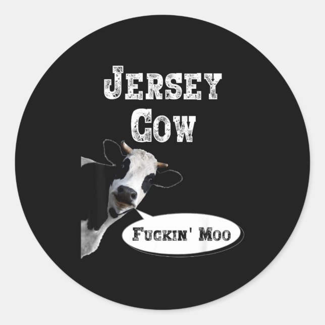 Adesivo Funny Cow Shirt New Jersey Cow Lover Farm Animal R (Frente)