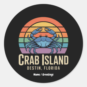 Adesivo Funny Crab Funny Island Destina FL Legal