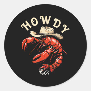 Adesivo Funny Crawfish Cowboy Cajun Festival de Frutos do 