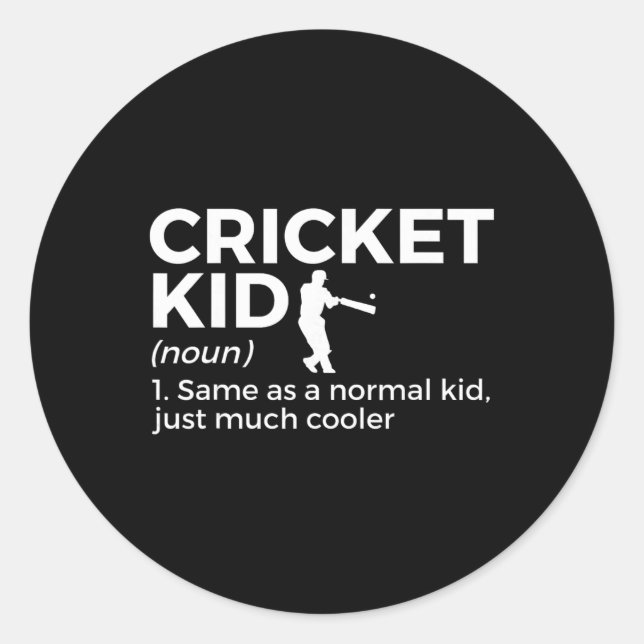 Adesivo Funny Cricket Kid Definition  (Frente)