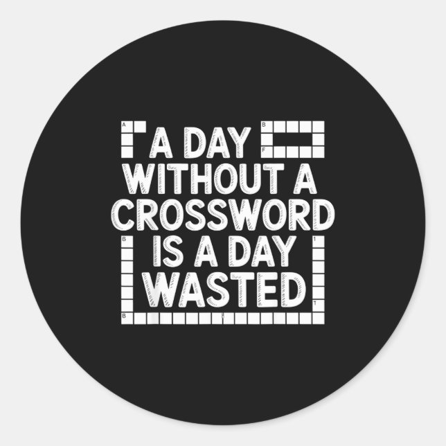 Adesivo Funny Crossword Puzzle Word Game Nerd  (Frente)