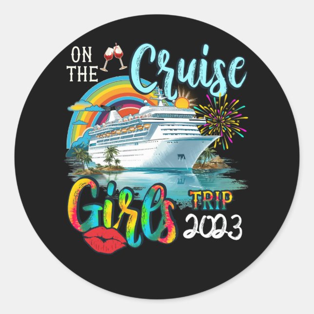 Adesivo Funny Cruise Girls Trip 2023 Women Cruising Boat T (Frente)