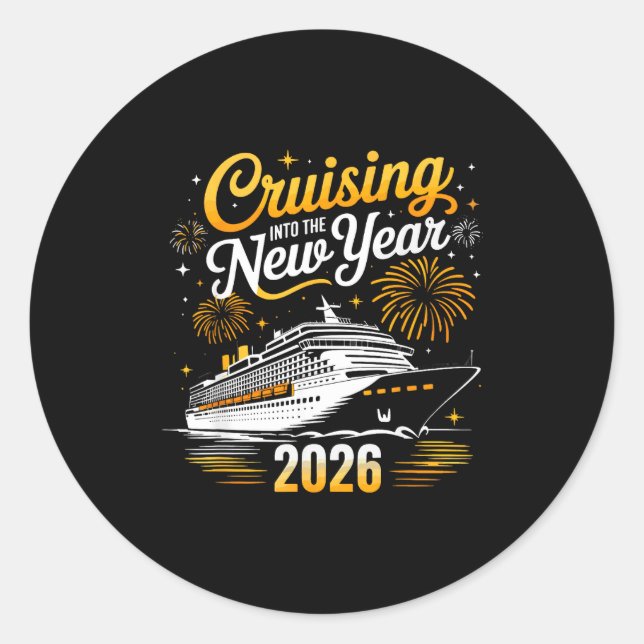 Adesivo Funny Cruising Into 2026 New Year Matching Family  (Frente)