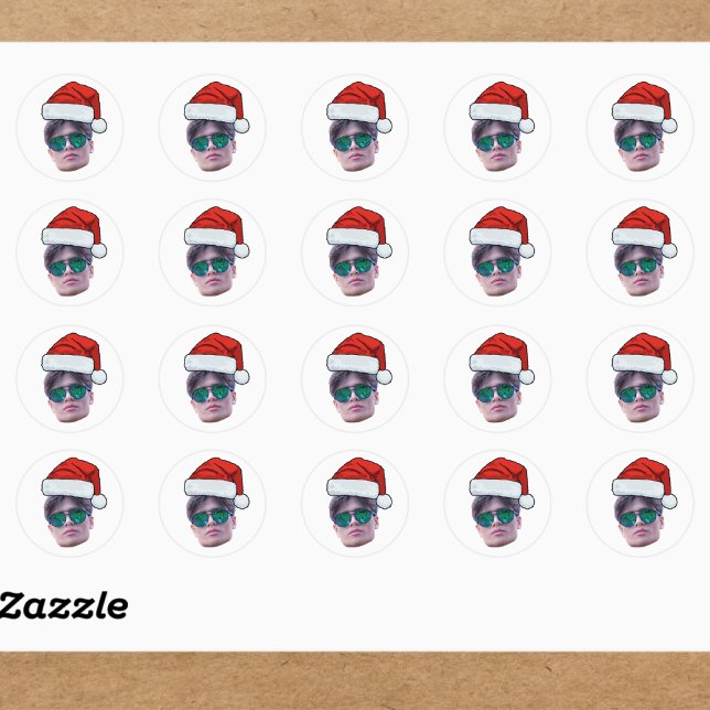 Adesivo Funny Custom Face Santa Hat Photo Christmas  (Criador carregado)