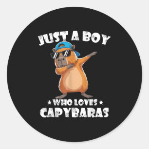 Adesivo Funny Dabbing Capybara Vestindo o Hat Amante de os