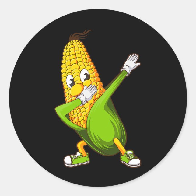 Adesivo Funny Dabbing Corn Gift Cut Dancing Farms Homens W (Frente)