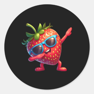 Adesivo Funny Dabbing Strawberry Sungs Dab Dancing Fruta