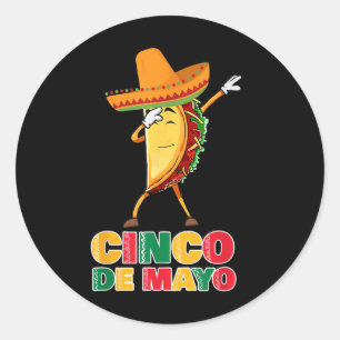 Adesivo Funny Dabbing Taco Sombrero Kids Party Fiesta Cinc