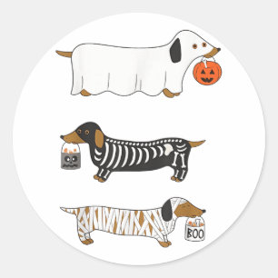 Adesivo Funny Dachshund Ghost Halloween Soky Season Weenie