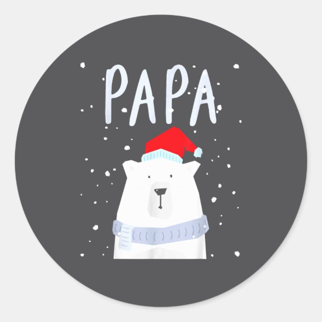 Adesivo Funny Dad Bear Christmas Saint Hat Couples Family  (Frente)
