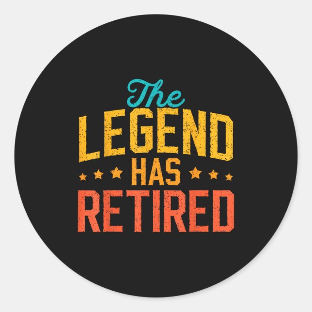 Adesivo Funny Dad Grandpa Retirement The Legend Has Retire (Frente)