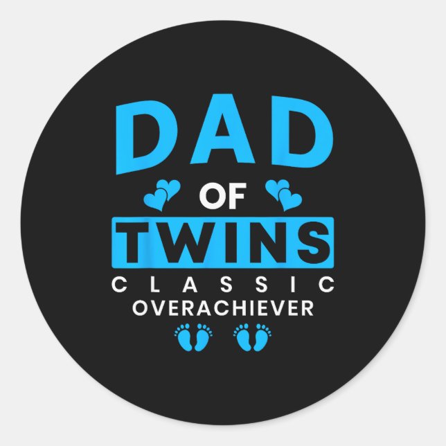 Adesivo Funny Dad Of Twins Clic Overachiever Twins  (Frente)