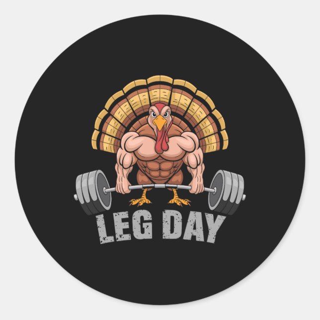 Adesivo Funny Deadlifting Turkey Leg Day Thanksgiving Dead (Frente)