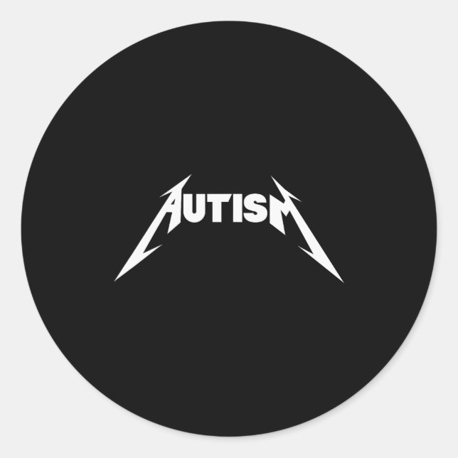 Adesivo Funny Design Autism Skeleton Meme Metal Rock For M (Frente)