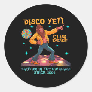 Adesivo Funny Disco Yeti Bigfoot Dancing Club Everest Men