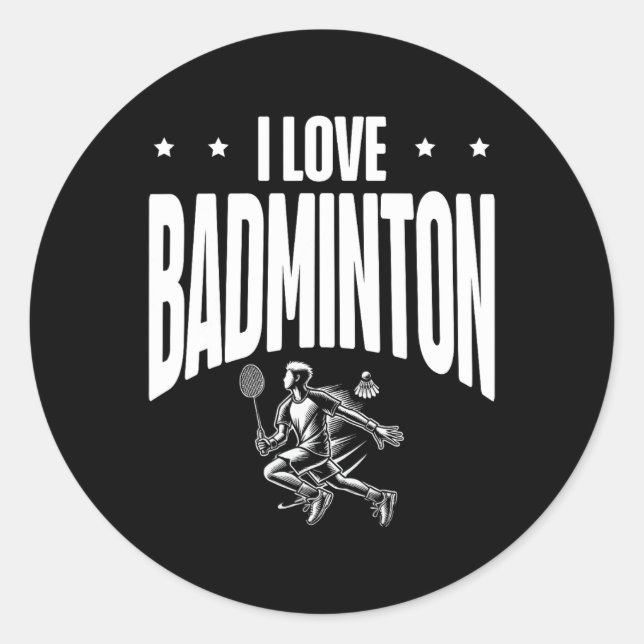 Adesivo Funny Dminton Player Love Shuttle Design 7 (Frente)