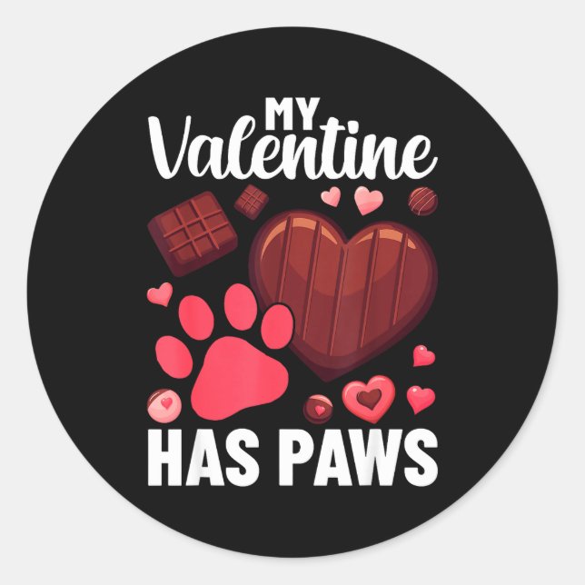 Adesivo Funny Dog Owner Valentines Day Heart Women Girls  (Frente)