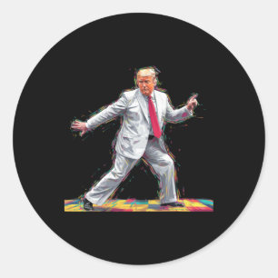 Adesivo Funny Donald Trump Disco Dançando 60s 70s 80s Pres