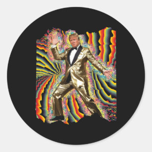 Adesivo Funny Donald Trump Disco Dançando 60s 70s 80s Pres