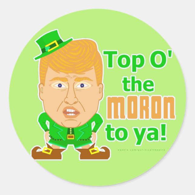 Adesivo Funny Donald Trump Leprechaun (Frente)