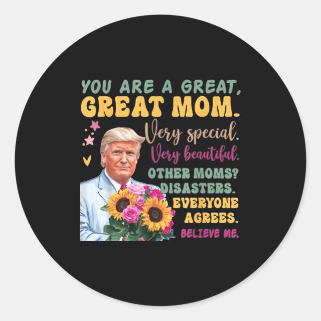 Adesivo Funny Donald Trump Mothers Day Hold Flower Funny Q (Frente)
