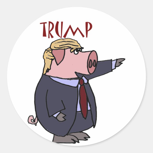 Adesivo Funny Donald Trump Pig Cartografia Política (Frente)