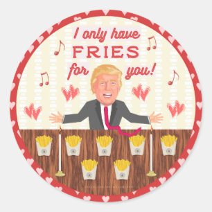 Adesivo Funny Donald Trump Rápido Comida Fries Dia de os n