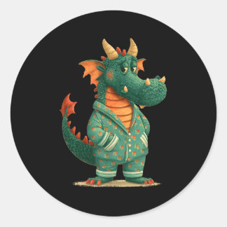 Adesivo Funny dragon in sleepwear for dragons and pajamas