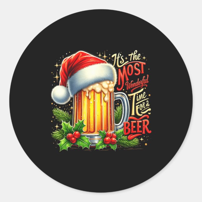 Adesivo Funny Drinking Christmas Santa Beer Lovers Trend N (Frente)