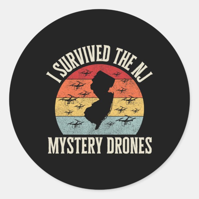 Adesivo Funny Drone Lover I Survived The New Jersey Myster (Frente)